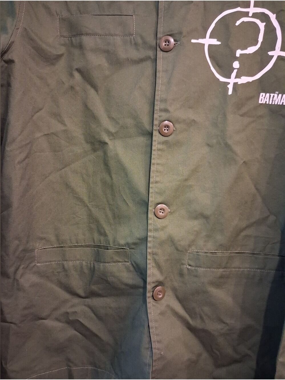 Bioworld The Batman Riddler Button Up Lightweight Jacket - Picture 5 of 11